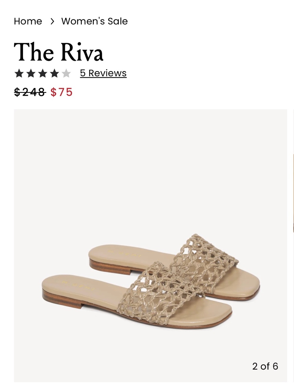 M. Gemi The Riva Flat (beige, size 5) never worn!